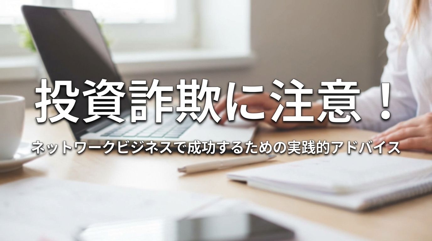 投資詐欺に注意！ネットワークビジネスで成功するための実践的アドバイス